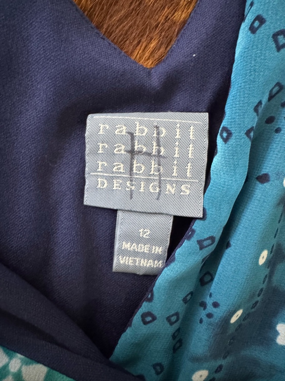 Rabbit Rabbit Rabbit Teal & Blue V-Neck Midi Dress - Picture 4 of 8